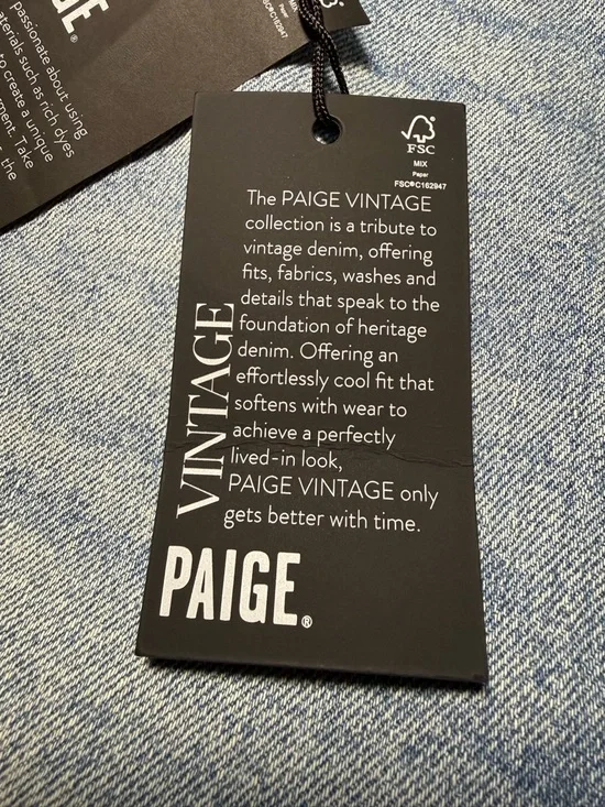 NWT PAIGE Sawyer Wide Leg Jeans Women’s Size 33 Anja Split High Rise $269 - Picture 5 of 9